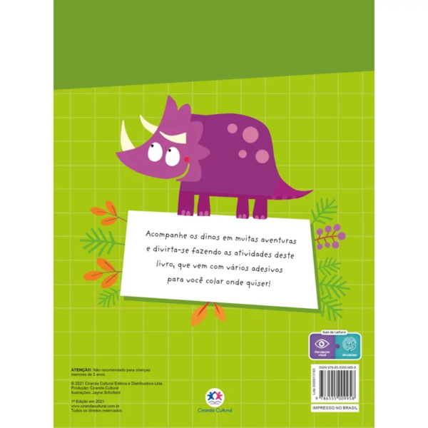 Livro Adesivos Dinossauros espertos - Image 2