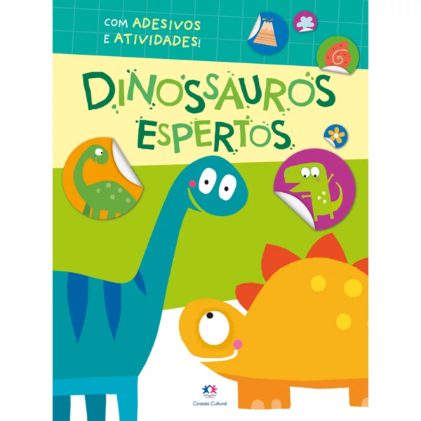 Livro Adesivos Dinossauros espertos