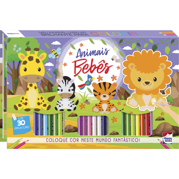 Meu Incrível LIVRO-KIT Brilhante para Colorir: Animais Bebês