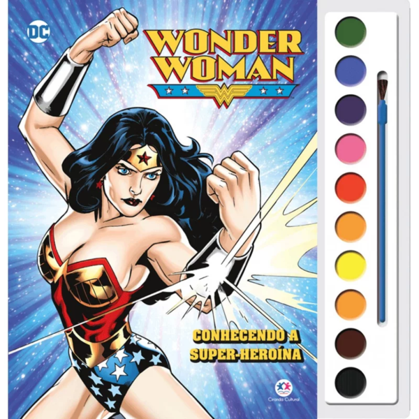 Livro Aquarela Mulher Maravilha - Conhecendo a super-heroína